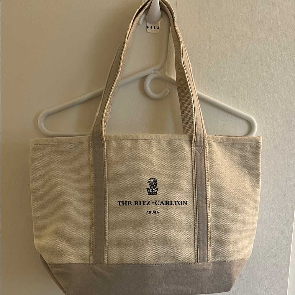 The Ritz Carlton Beige and Gray Tote/Canvas Bag
